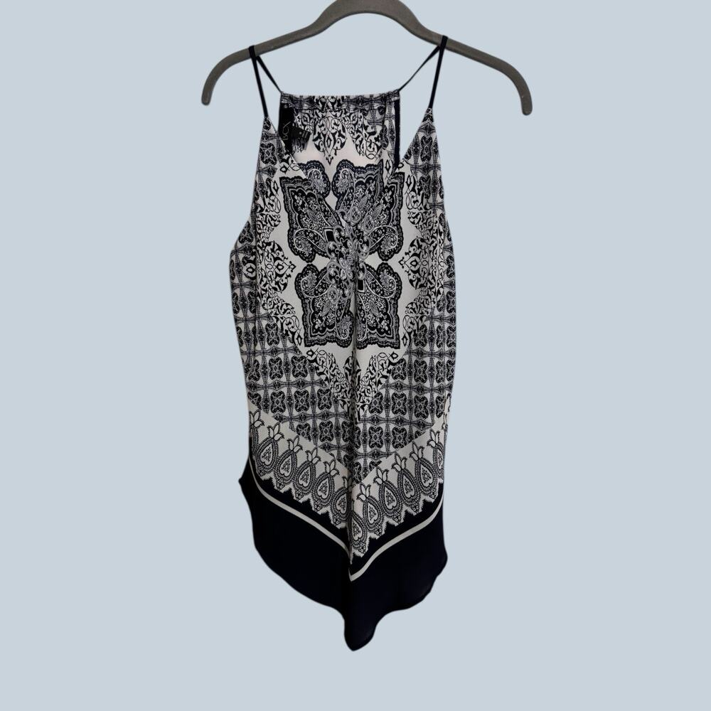 BCX‎ Women’s Navy White Handkerchief Bandanna Top Hippie Festival Whimsigoth M
